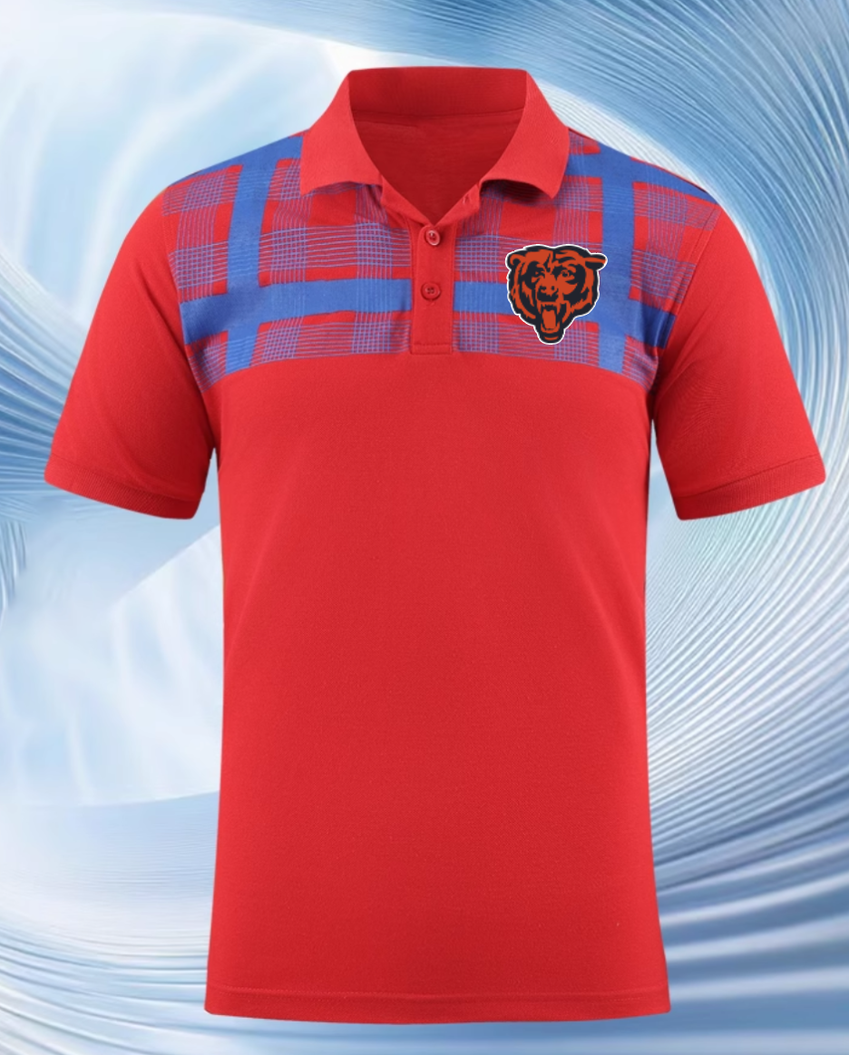 Chicago Bears red Men 2025 NFL polo T shirt